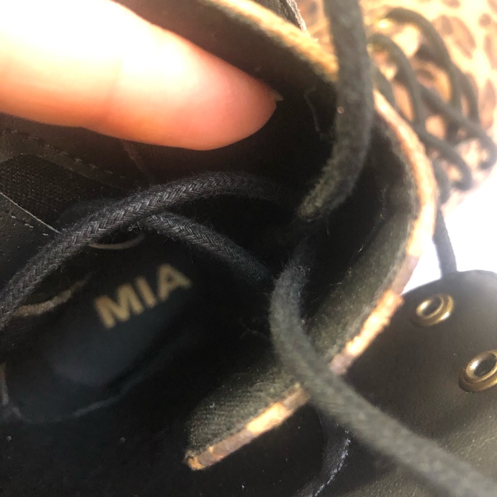 Mia Miki Leopard Print Lace Up Combat Boot - Picture 9 of 16